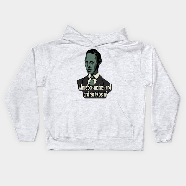 Howard Phillips Lovecraft Kids Hoodie by MentalTich